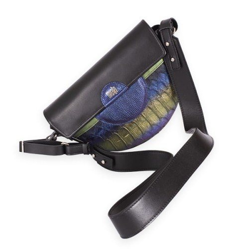 Torebka Half Moon BLUE CROCO