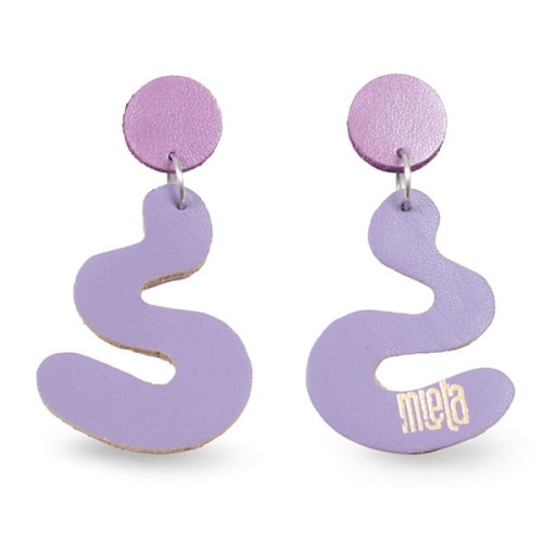 Kolczyki Skórzane Lila