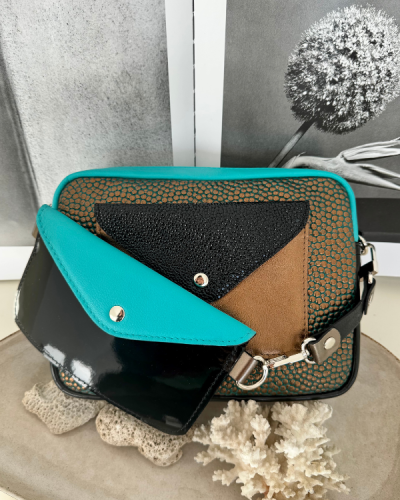 Torebka Double Bag - ćwieki, miedź i patyna