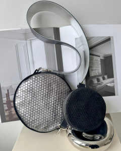 Kabelka Double Moon Antracitové šestiúhelníky