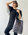 Torebka Trapeze Bag Szary Wąż