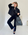 Torebka Trapeze Bag Czarna Drobna Łuska