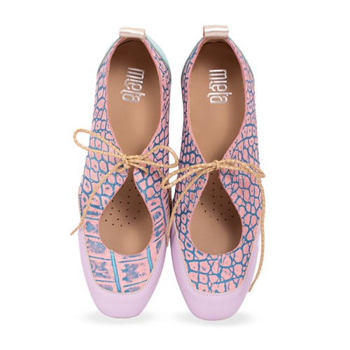 Baleriny wiązane Croco Romantic