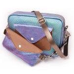 Kabelka Double Bag - holo magic tyrkysová
